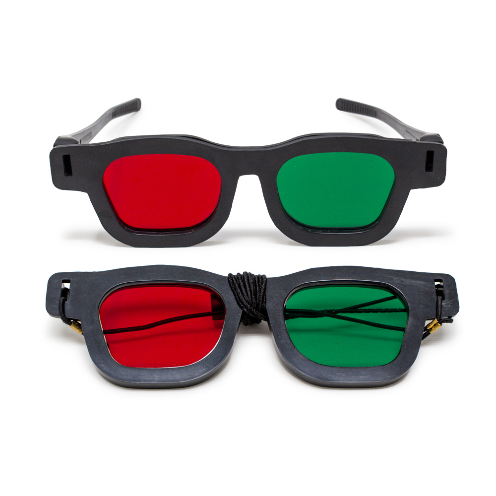 Professional vision therapy red/green glasses