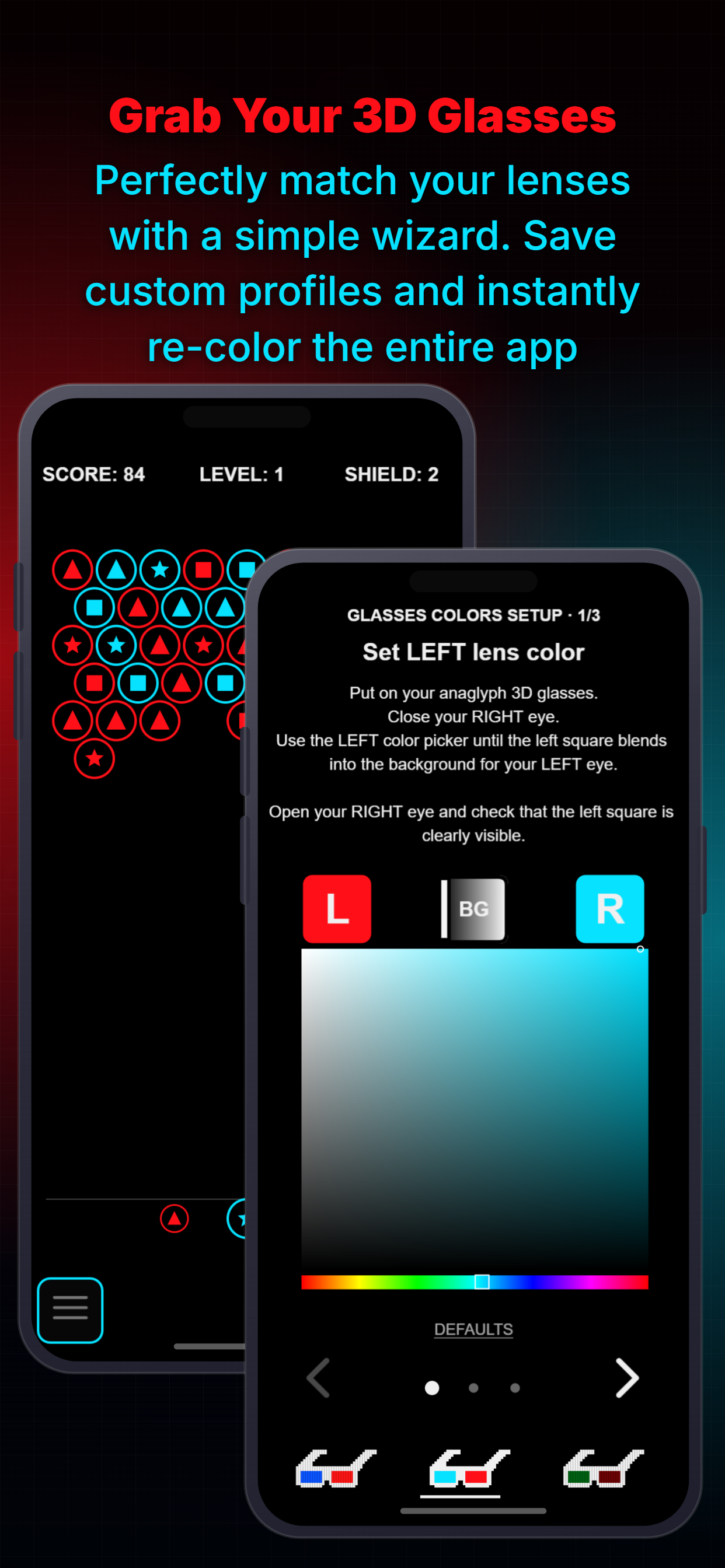 Switch between different glasses or users effortlessly.