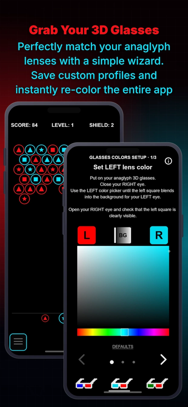 Switch between different glasses or users effortlessly.